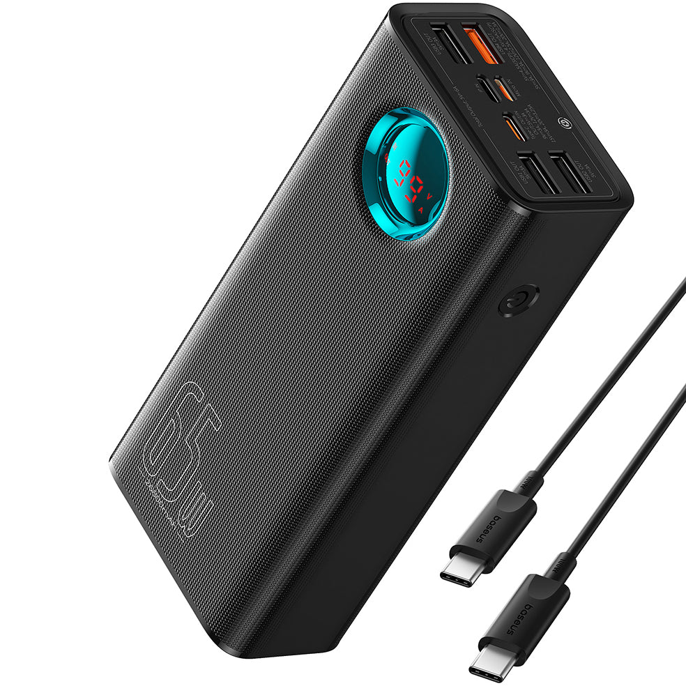 Εξωτερική Μπαταρία Baseus Amblight με Ψηφιακή Οθόνη, 26800mAh, 65W, QC + PD, 1 x USB-C - 4 x USB-A, Μαύρη P10022402113-00