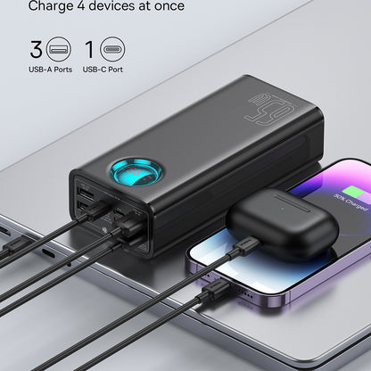 Εξωτερική Μπαταρία Baseus Amblight με Ψηφιακή Οθόνη, 26800mAh, 65W, QC + PD, 1 x USB-C - 4 x USB-A, Μαύρη P10022402113-00