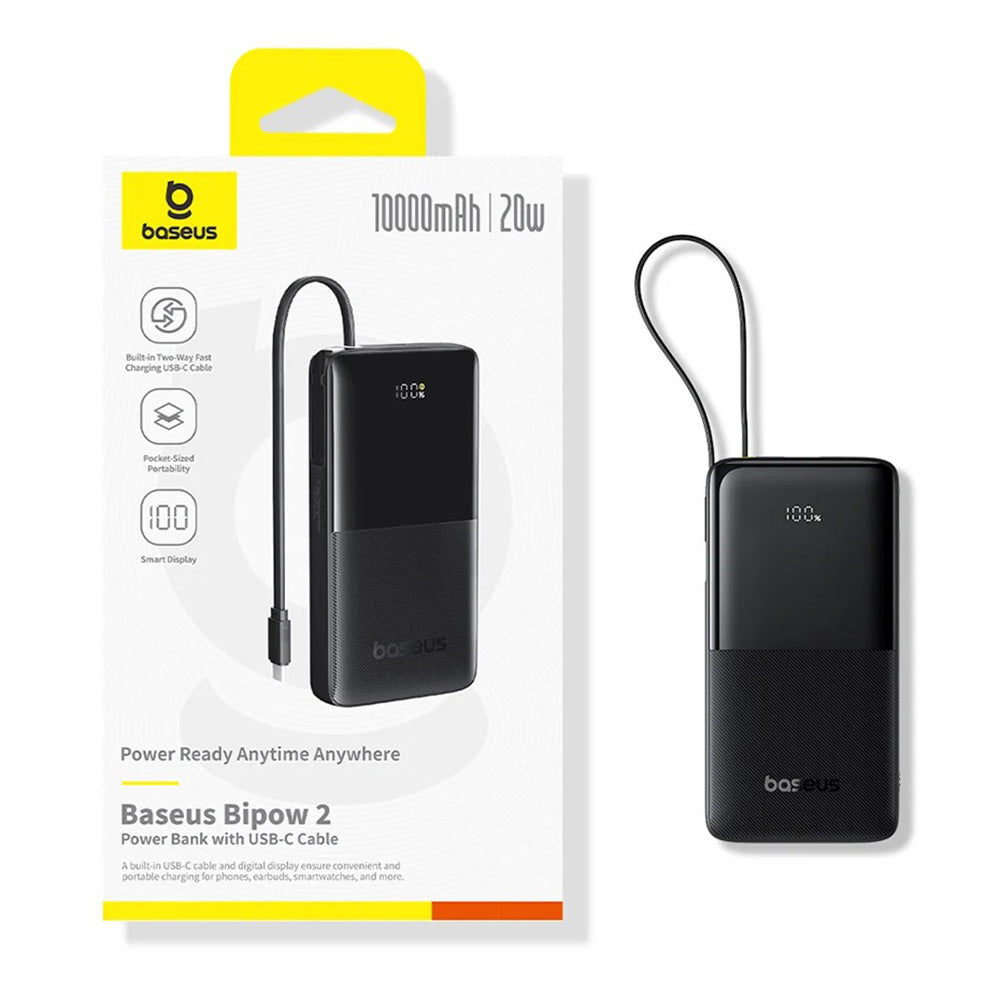 Εξωτερική Μπαταρία Baseus Bipow 2, 20000mAh, 20W, QC + PD, 1 x USB-A - 2 x USB-C, Μαύρη P10077101113-01