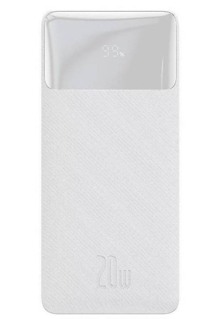 Εξωτερική Μπαταρία Baseus Bipow, 10000mAh, 20W, QC + PD, 1 x USB-C - 2 x USB-A, Λευκή PPBD050502