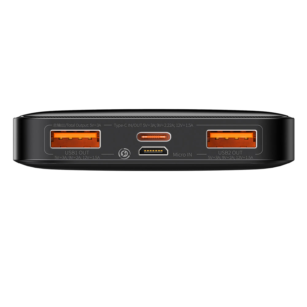 Εξωτερική Μπαταρία Baseus Bipow, 10000mAh, 20W, QC + PD, 1 x USB-C - 2 x USB-A, Μαύρη PPBD050301