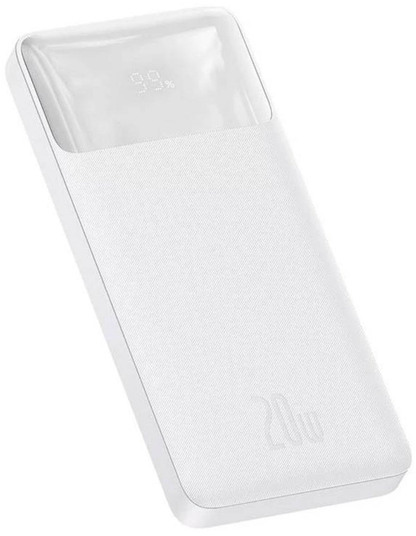Εξωτερική Μπαταρία Baseus Bipow, 10000mAh, 20W, QC + PD, 1 x USB-C - 2 x USB-A, Λευκή PPBD050502