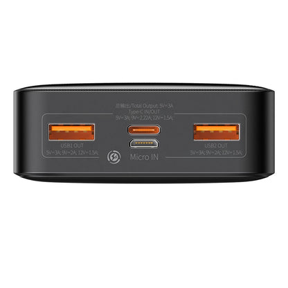 Εξωτερική Μπαταρία Baseus Bipow, 20000mAh, 20W, QC + PD, 1 x USB-C - 2 x USB-A, Μαύρη PPBD050501
