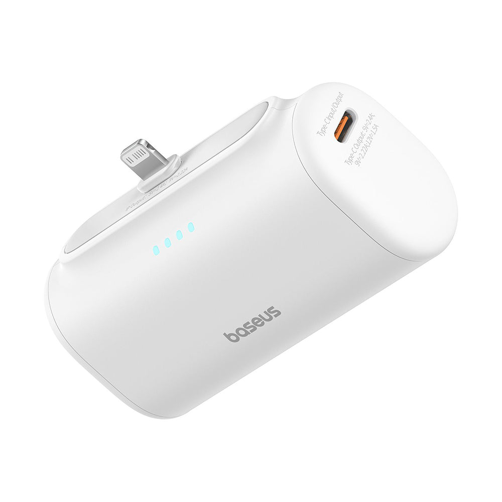 Εξωτερική Μπαταρία Baseus Compact, 5000mAh, 20W, PD, 1 x Lightning - 1 x USB-C, Λευκή P10068307213-00