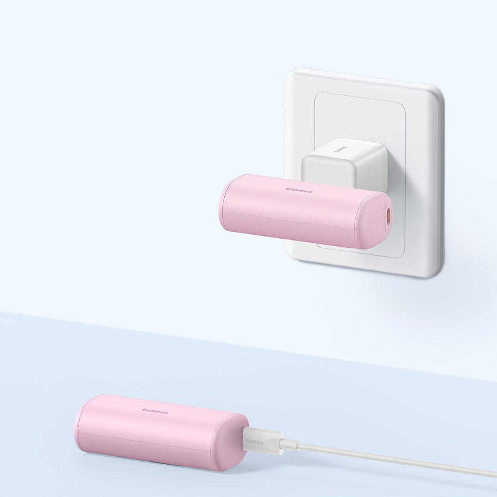 Εξωτερική Μπαταρία Baseus Compact, 5000mAh, 20W, PD, 2 x USB-C, Ροζ P10068306413-00