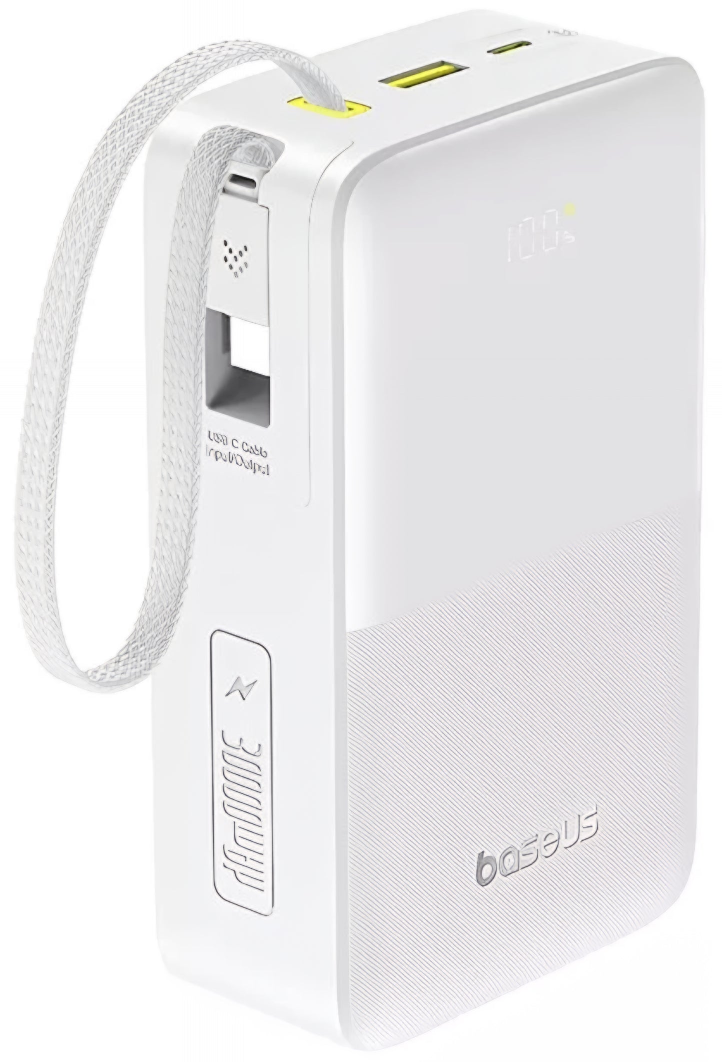 Baseus EnerFill Bipow2 Pro External Battery, 30000mAh, 22.5W, QC + PD, 1 x USB-A - 2 x USB-C, White E0028101