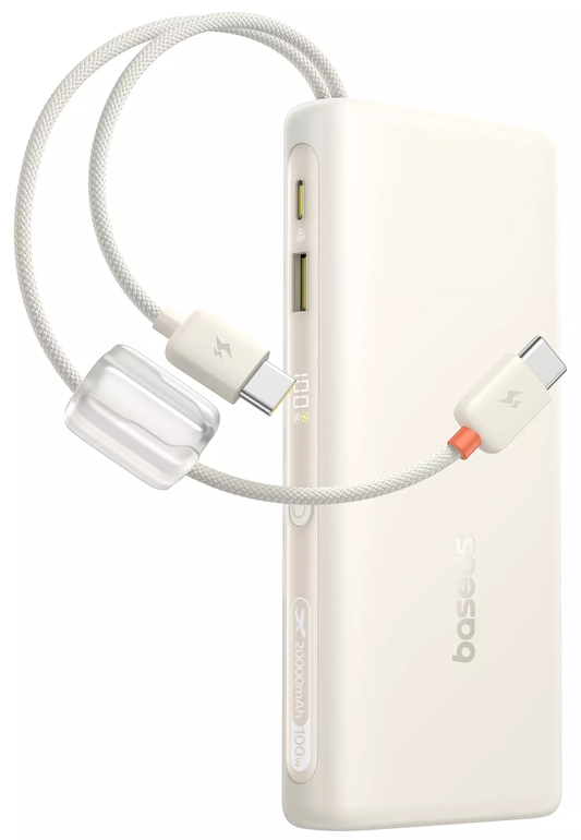 Εξωτερική Μπαταρία Baseus EnerFill FC41, 20000mAh, 100W, QC + PD, 1 x USB-A - 3 x USB-C, Λευκό E0028N04