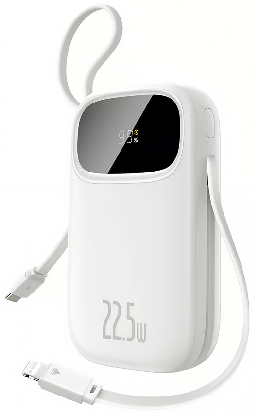 Εξωτερική Μπαταρία Baseus EnerFill FC31, 10000mAh, 22.5W, QC + PD, 1 x Lightning - 1 x USB-A - 2 x USB-C, Λευκό P10082106213-00