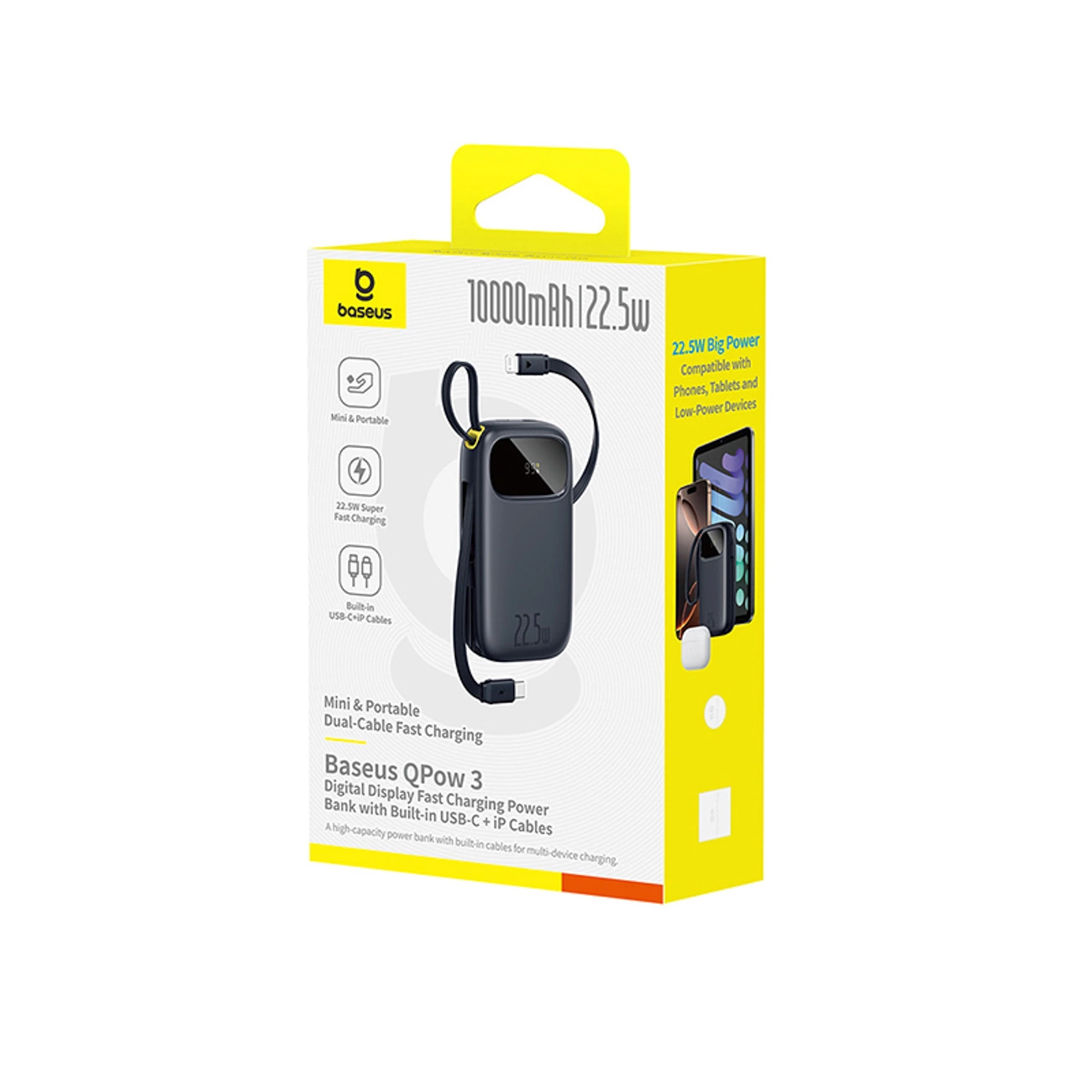 Εξωτερική Μπαταρία Baseus EnerFill FC31, 10000mAh, 22.5W, QC + PD, 1 x Lightning - 1 x USB-A - 2 x USB-C, Μαύρη