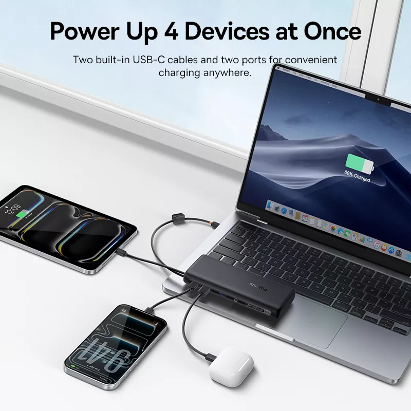 Εξωτερική Μπαταρία Baseus EnerFill FC41, 20000mAh, 100W, QC + PD, 1 x USB-A - 3 x USB-C, Μαύρη E0028N03