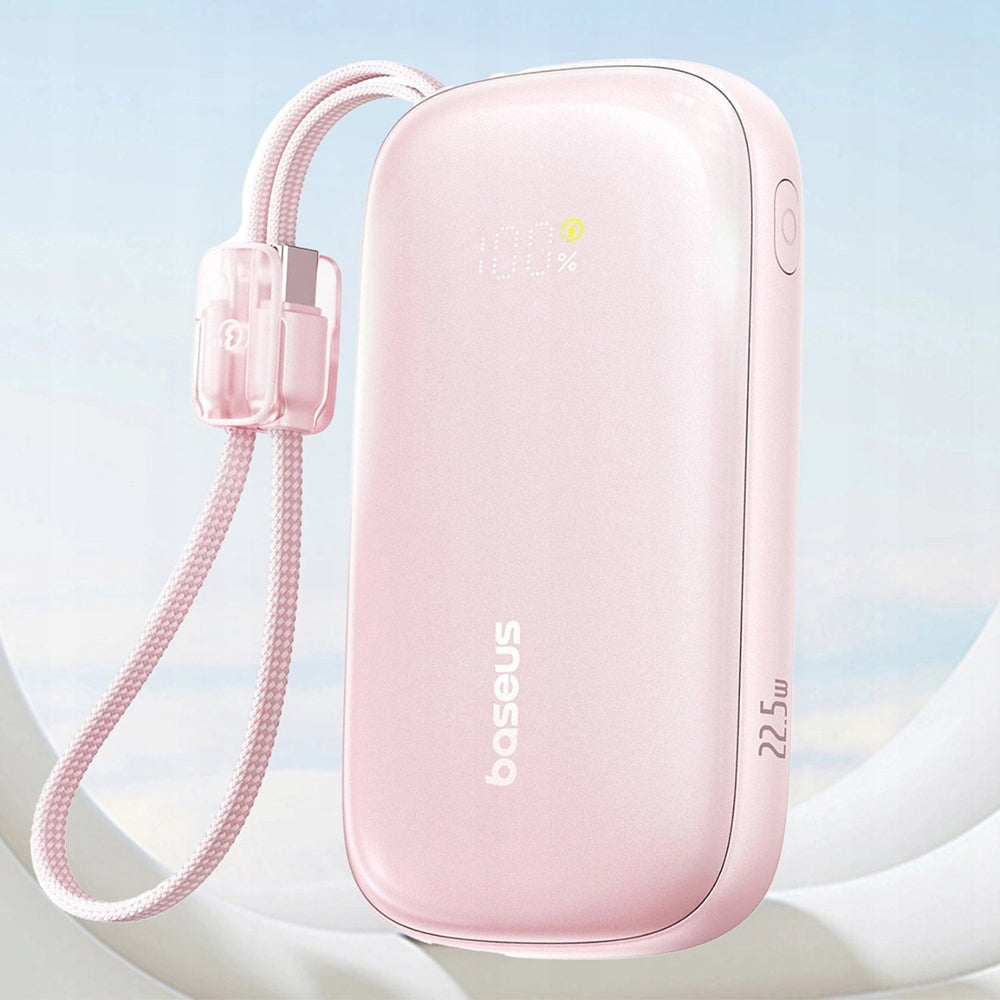 Baseus EnerFill FC21 Qpow 3 Ultra External Battery, 10000mAh, 22.5W, QC + PD, 1 x USB-A - 1 x USB-C, Pink E0027L02