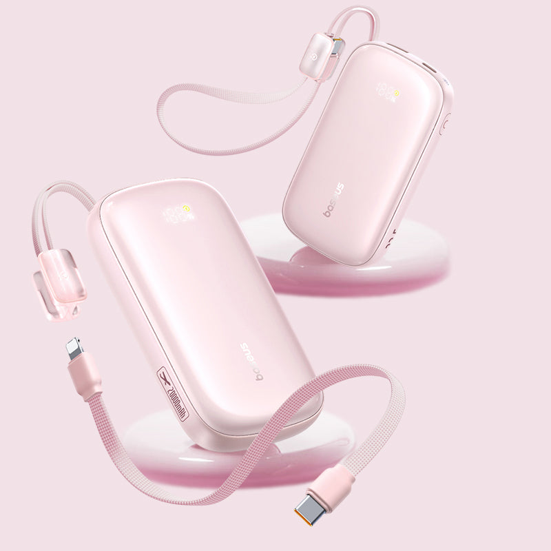 Εξωτερική Μπαταρία Baseus EnerFill FC21 Qpow 3 Ultra, 10000mAh, 45W, QC + PD, 1 x USB-A - 1 x USB-C, Ροζ E0027Q02
