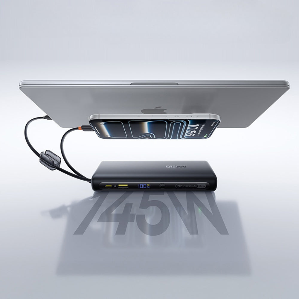 Baseus EnerFill FC41 External Battery, 25000mAh, 145W, QC + PD, 1 x USB-A - 3 x USB-C, Black E0028H03