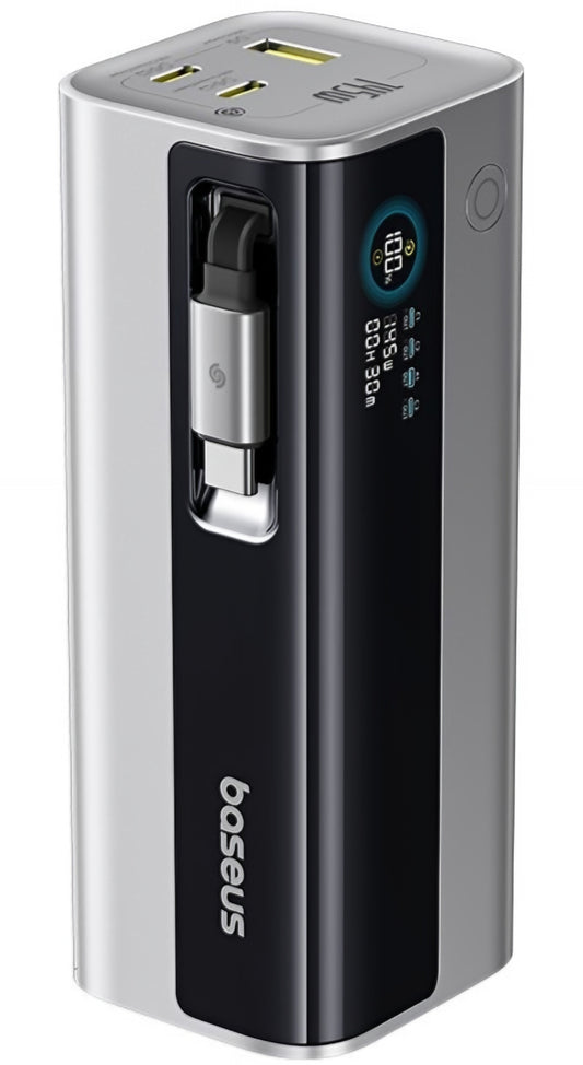 Εξωτερική Μπαταρία Baseus EnerGeek GR11, 20000mAh, 145W, QC + PD, 1 x USB-A - 3 x USB-C, Ασημί E0027B02