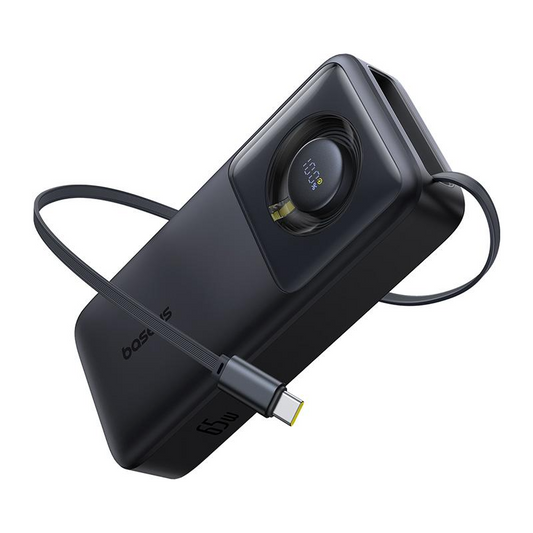 Εξωτερική Μπαταρία Baseus Free2Pull, 20000mAh, 65W, PD, 2 x USB-C, Μαύρη, Επανασφραγισμένη P10073700123-00