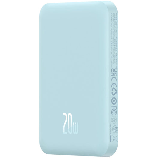 Baseus Magnetic Mini Ασύρματη εξωτερική μπαταρία, 5000mAh, 20W, PD + FQI, 1 x QI - 1 x USB-C, μπλε P10022107313-00