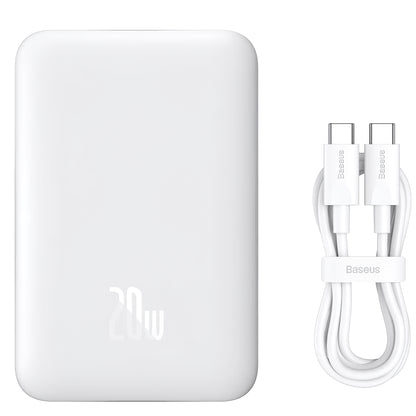 Εξωτερική Μπαταρία Baseus Magnetic Mini, 10000mAh, 20W, PD + FQI, 1 x USB-C, Λευκή P10059001223-00
