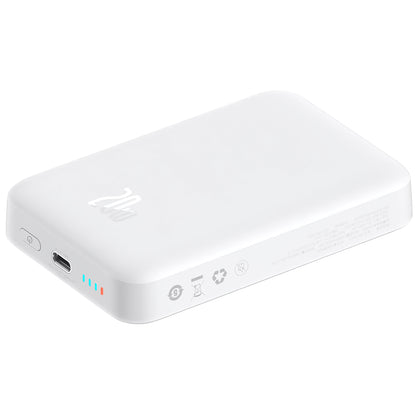 Εξωτερική Μπαταρία Baseus Magnetic Mini, 10000mAh, 20W, PD + FQI, 1 x USB-C, Λευκή P10059001223-00
