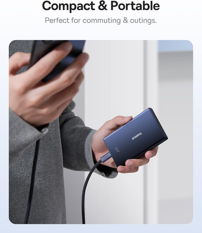 Εξωτερική Μπαταρία Baseus PicoGo, 10000mAh, 20W, QC + PD, 1 x USB-A - 2 x USB-C, Λευκή P10076801213-00