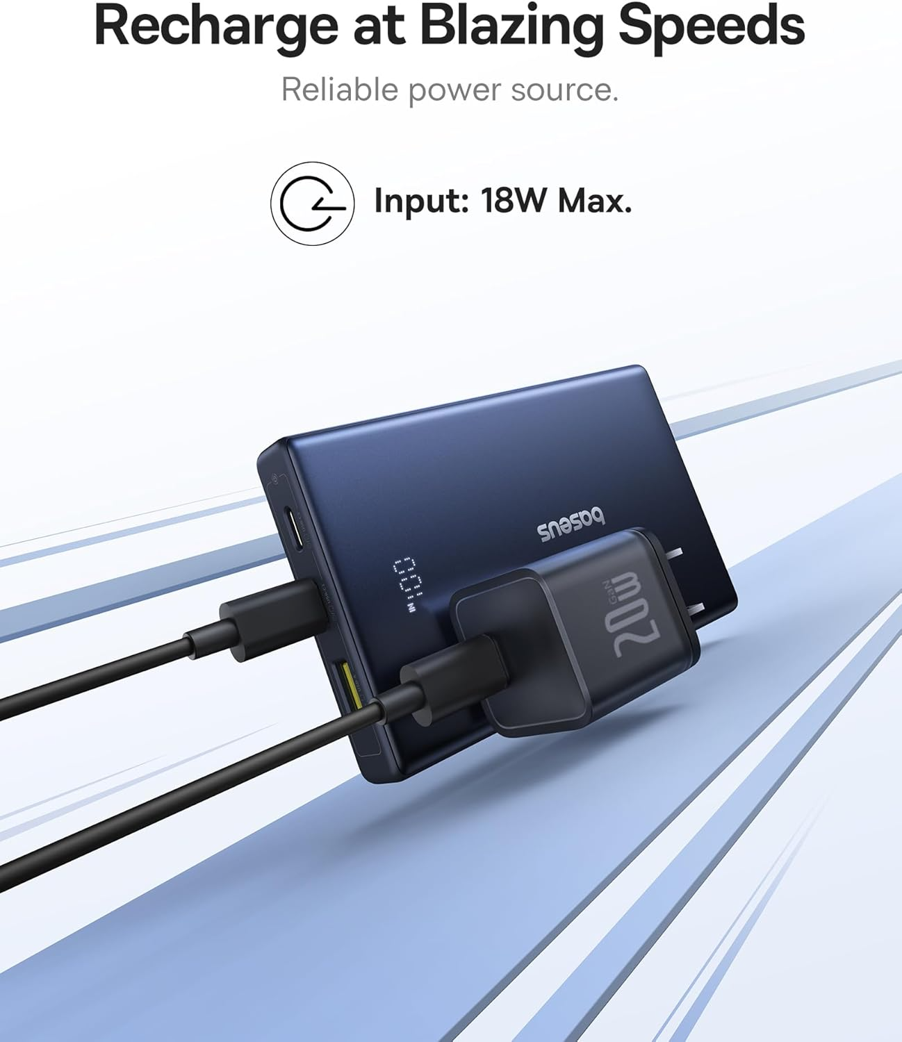 Εξωτερική Μπαταρία Baseus PicoGo, 10000mAh, 20W, QC + PD, 1 x USB-A - 2 x USB-C, Λευκή P10076801213-00
