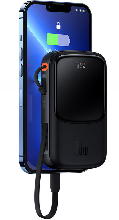 Εξωτερική Μπαταρία Baseus Qpow Pro, 20000mAh, 20W, QC + PD, 1 x Lightning - 1 x USB-A - 1 x USB-C, Μαύρη PPQD060201