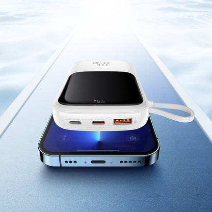 Εξωτερική Μπαταρία Baseus Qpow Pro, 10000mAh, 22.5W, QC + PD, 1 x USB-A - 2 x USB-C, Λευκή PPQD020102