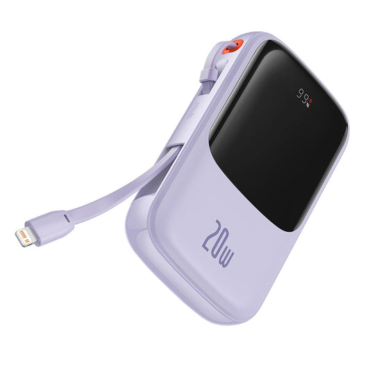 Εξωτερική Μπαταρία Baseus Qpow Pro, 20000mAh, 20W, QC + PD, 1 x Lightning - 1 x USB-A - 1 x USB-C, Μωβ PPQD030005