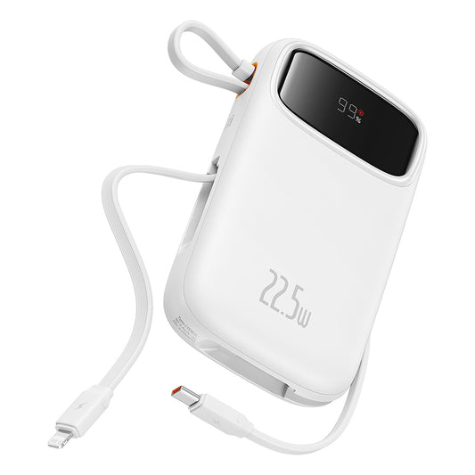 Εξωτερική Μπαταρία Baseus Qpow2, 20000mAh, 22.5W, QC + PD, 1 x Lightning - 1 x USB-A - 2 x USB-C, Λευκή P10055002223-00