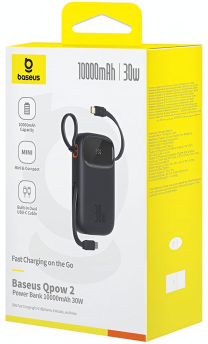 Εξωτερική Μπαταρία Baseus Qpow2, 20000mAh, 30W, QC + PD, 1 x USB-A - 3 x USB-C, Μαύρη P10055009113-00