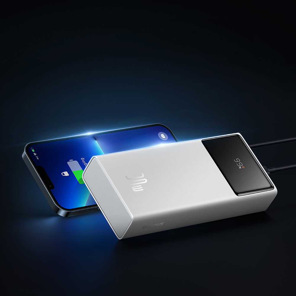 Εξωτερική Μπαταρία Baseus Star Lord, 20000mAh, 30W, QC + PD, 1 x USB-C - 2 x USB-A, Λευκή P10022904213-00