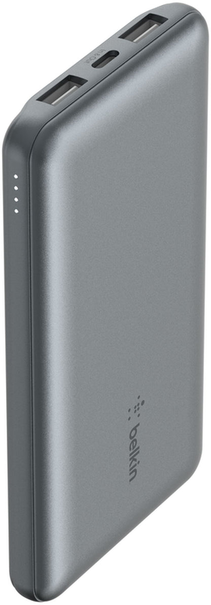 Belkin BoostCharge External Battery, 10000mAh, 15W, 1 x USB-C - 2 x USB-A, Gray BPB011btGY