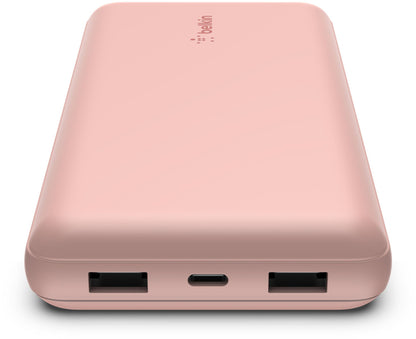 Εξωτερική Μπαταρία Belkin BoostCharge, 20000mAh, 15W, 1 x USB-C - 2 x USB-A, Ροζ Χρυσό BPB012btRG