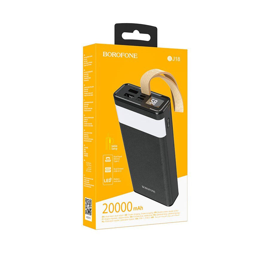 Εξωτερική Μπαταρία Borofone BJ18 Coolmy, 20000mAh, 10W, 2 x USB-A, Μαύρη