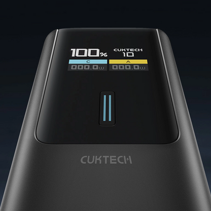 Εξωτερική Μπαταρία Cuktech, 10000mAh, 150W, QC + PD, 1 x USB-A - 1 x USB-C, Μαύρη CKPB100PGLBL