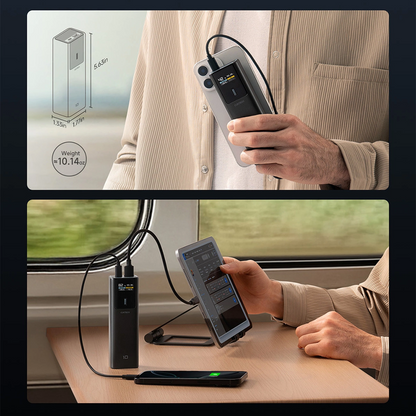 Εξωτερική Μπαταρία Cuktech, 10000mAh, 150W, QC + PD, 1 x USB-A - 1 x USB-C, Μαύρη CKPB100PGLBL