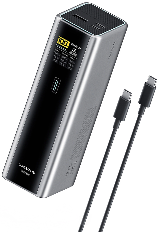Εξωτερική Μπαταρία Cuktech, 20000mAh, 210W, QC + PD, 1 x USB-A - 2 x USB-C, Γκρι CKPB200UGLGR