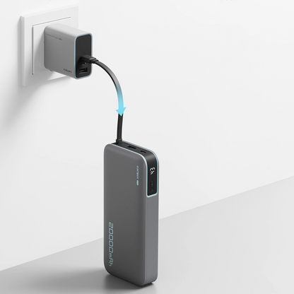 Εξωτερική Μπαταρία Cuktech, 20000mAh, 55W, QC + PD, 1 x USB-A - 2 x USB-C, Γκρι CUKP200NGLDG