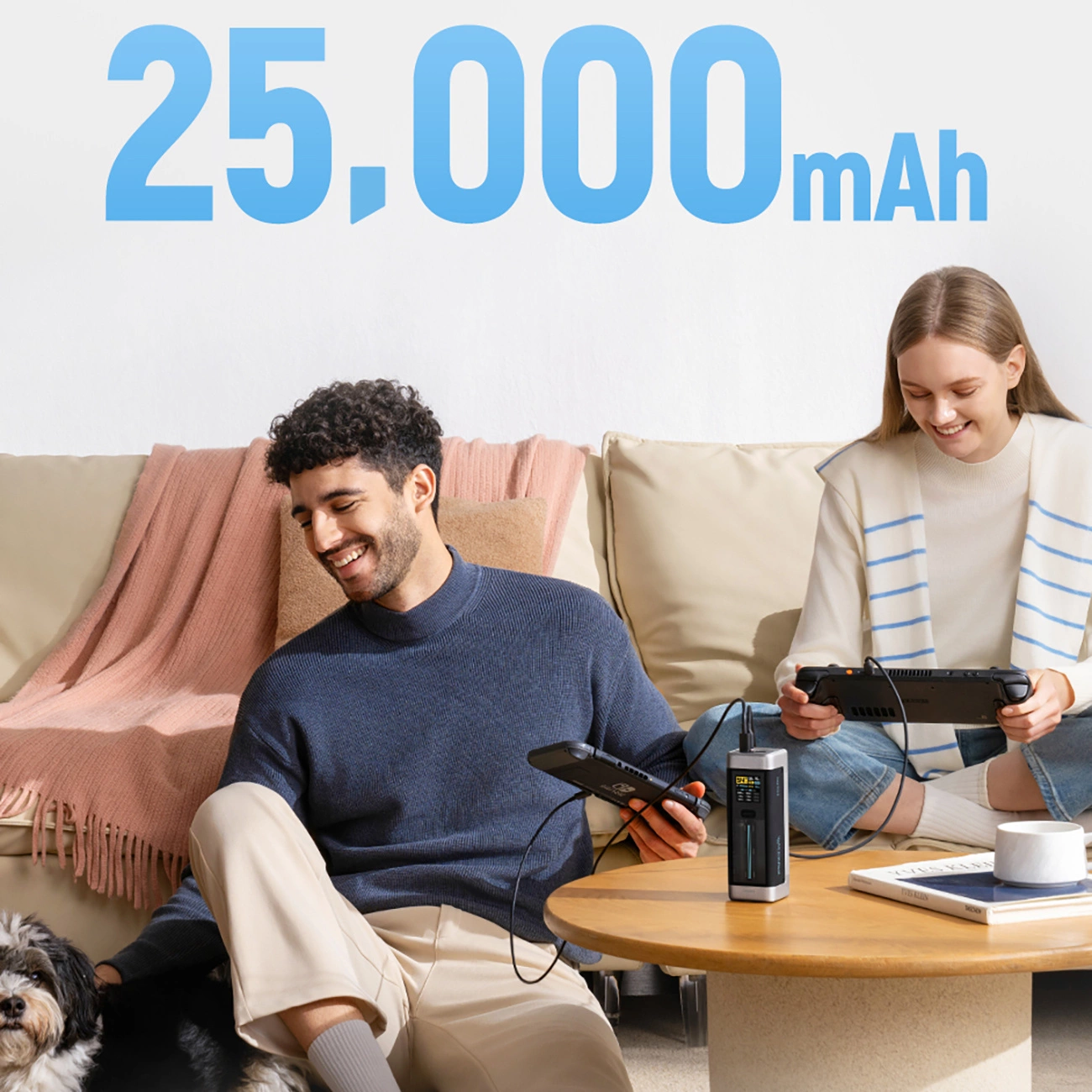 Εξωτερική Μπαταρία Cuktech, 25000mAh, 210W, QC + PD, 1 x USB-A - 2 x USB-C, Μαύρη CUK00P23GLBK