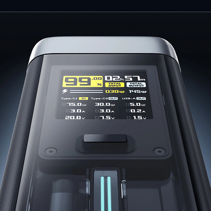 Εξωτερική Μπαταρία Cuktech, 25000mAh, 210W, QC + PD, 1 x USB-A - 2 x USB-C, Μαύρη CUK00P23GLBK