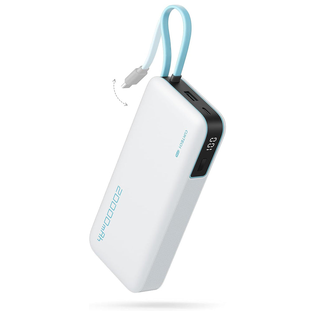 Εξωτερική Μπαταρία Cuktech LPB200N, 20000mAh, 45W, QC + PD, 1 x USB-A - 2 x USB-C, Λευκή CUKP200NGLLG