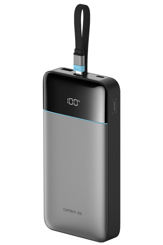 Εξωτερική Μπαταρία Cuktech LPB252N, 25000mAh, 120W, QC + PD, 1 x USB-A - 2 x USB-C, Γκρι