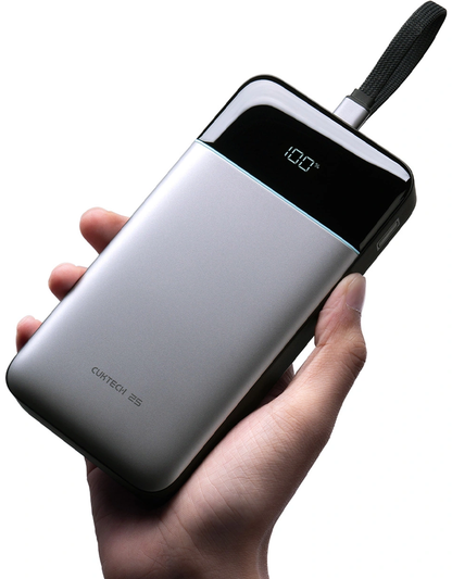 Cuktech LPB252N External Battery, 25000mAh, 120W, QC + PD, 1 x USB-A - 2 x USB-C, Gray