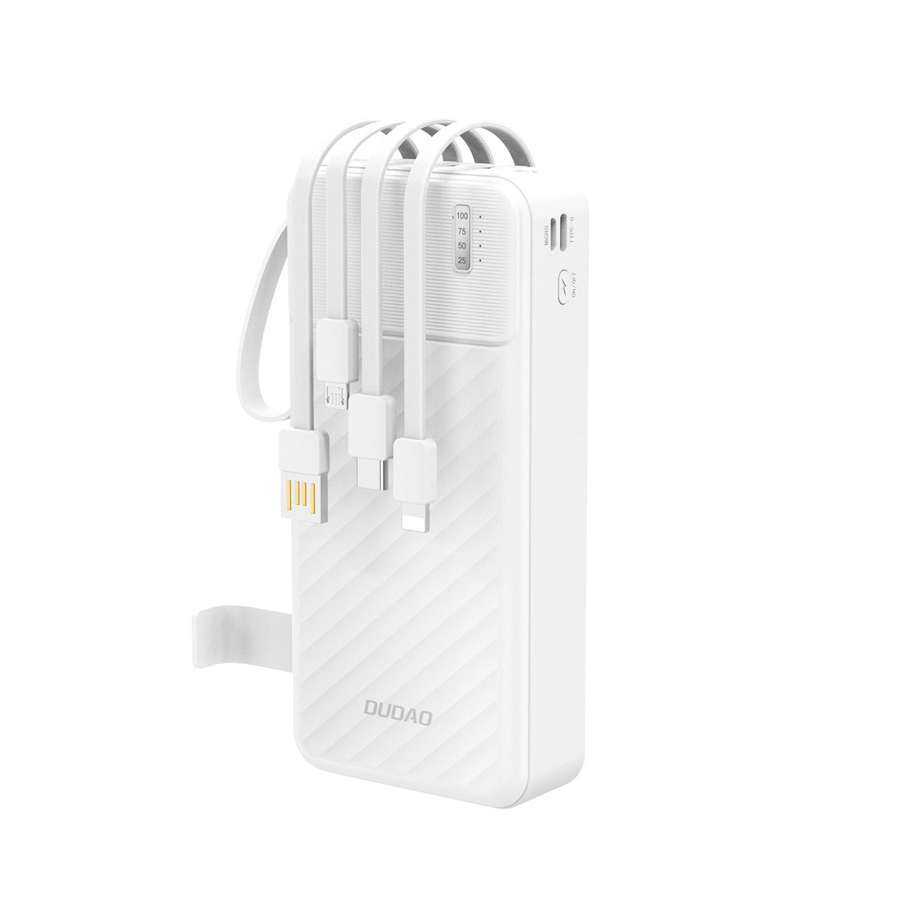 Εξωτερική Μπαταρία Dudao K11 Pro, 20000mAh, 10W, 1 x Lightning - 1 x microUSB - 1 x USB-A - 1 x USB-C, Λευκή