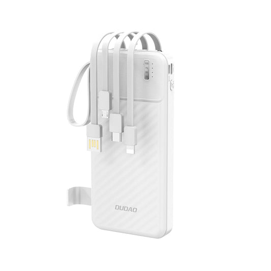 Εξωτερική Μπαταρία Dudao K11, 10000mAh, 10W, 1 x Lightning - 1 x microUSB - 1 x USB-A - 1 x USB-C, Λευκή