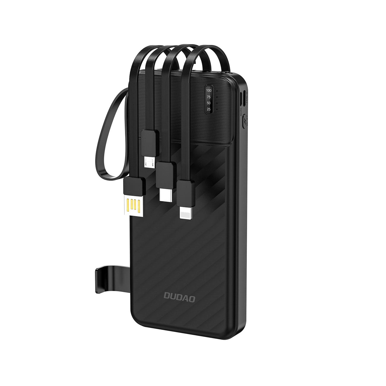 Εξωτερική Μπαταρία Dudao K11, 10000mAh, 10W, 1 x Lightning - 1 x microUSB - 1 x USB-A - 1 x USB-C, Μαύρη