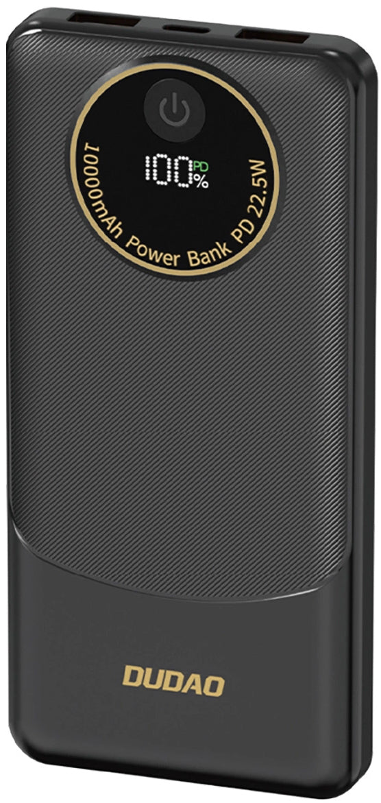 Εξωτερική Μπαταρία Dudao K12, 10000mAh, 22.5W, QC + PD, 1 x USB-C - 2 x USB-A, Μαύρη