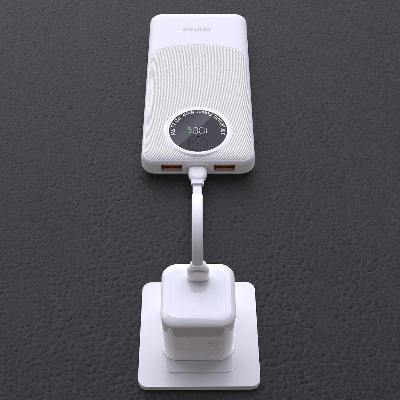 Εξωτερική Μπαταρία Dudao K12, 10000mAh, 22.5W, QC + PD, 1 x USB-C - 2 x USB-A, Λευκή