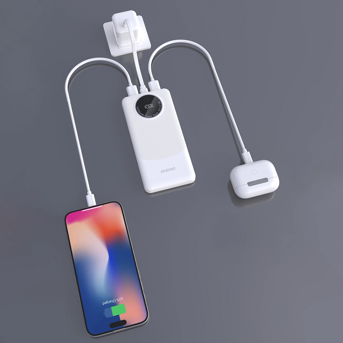 Εξωτερική Μπαταρία Dudao K12, 10000mAh, 22.5W, QC + PD, 1 x USB-C - 2 x USB-A, Μαύρη