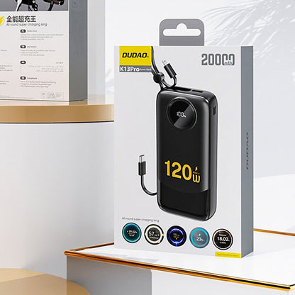 Εξωτερική Μπαταρία Dudao K13, 10000mAh, 22.5W, QC + PD, 1 x Lightning - 1 x USB-A - 2 x USB-C, Μαύρη