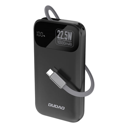 Dudao K31 External Battery, 10000mAh, 22.5W, PD, 2 x USB-C, Black
